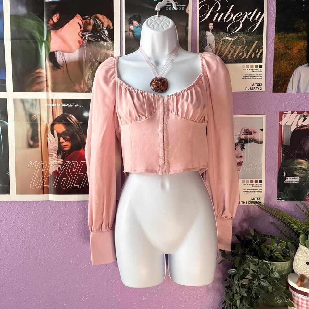 Forever 21 Pink Corset Crop Top Size Medium